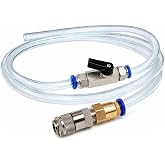 ATF Refill Hose Adapter Kit, Compatible with Mityvac MV7201 Fluid Evacuator | 5 ft Sealed Transmission Filling Hose with Quick-Change Coupler, Brass Ball Valve and Reinforced Hose for ATF Refill Service