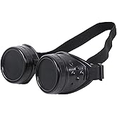 TOEKSIX Adjustable Vintage Steampunk Goggles - Mad Scientist Style Gothic Glasses for Cosplay & Halloween Costumes