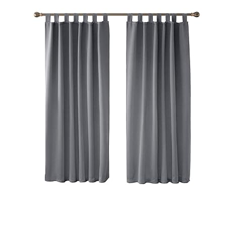 Deconovo Solid Thermal Insulated Blackout Curtains Tab Top