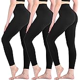 Leafigure 3 Pack Leggings for Women High Waisted Buttery Soft Yoga Pants for Workout Running Gym Athletic