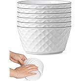 Yeacccng Ceramic Soup Bowls Set of 6, 30 Oz White Cereal Bowls, 6 inch Small Soup Bowls for Soup, Oatmeal, Salad, Pasta, Snacks, Fruits, Dishwasher & Microwave Safe, Scratch-Resistant, Lead-Free