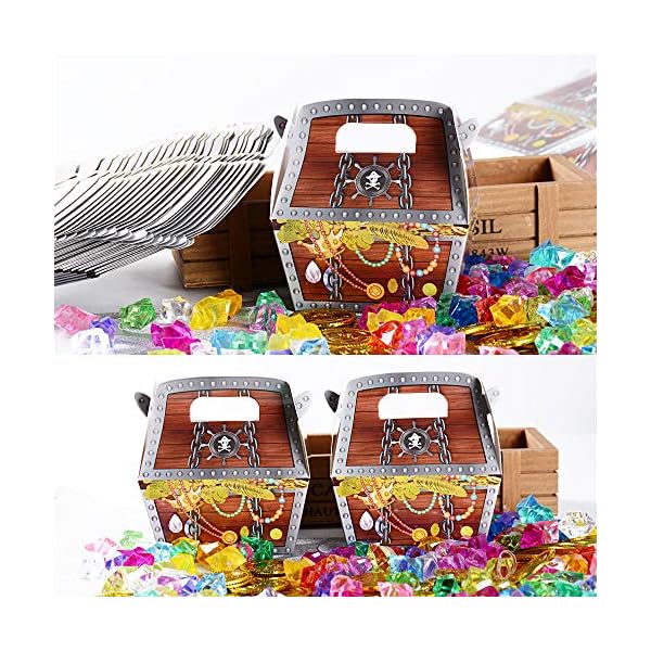 MEJOSER 30 Stück (8x4x10.5cm) Piraten Schatztruhe Schatzkiste Kindergeburtstag Pirat Schatzkiste Piraten Gastgeschenk für Piraten Party Mitgebsel Give-Aways – Bild 7