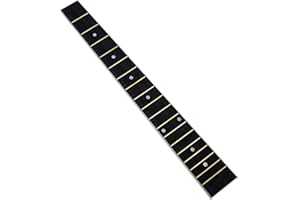 Vaguelly Guitar Accessories Guitar Neck Replacement Wooden Fingerboard Electric Neck Inlay Unfinished for Electric Parts Replacement Black 41 Inch Fretboard