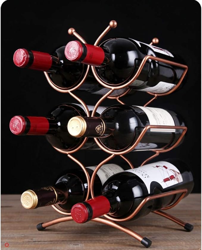 Byrhgood - Estante de vino de metal con 6 botellas de almacenamiento