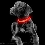 YFbrite Light Up Dog Collar Rechargeable LED Red Large view 7