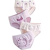 Haloumoning Girls Underwear Soft Cotton Underwear Toddler Girls Briefs Kids Comfy Panties,4-pack