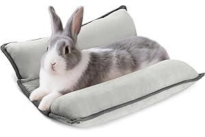 Tierecare Rabbit Bed, Washable Bunny Pillow, Reversible Lounger Pad, Soft Small Animal Bedding, Stress Relief Pet Mat for Kit