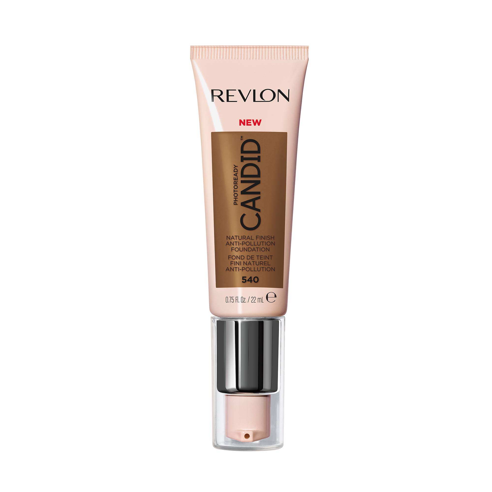 Revlon PhotoReady Candid Natural Finish Foundation, with Anti-Pollution, Antioxidant, Anti-Blue Light Ingredients, Walnut (540), 22 ml
