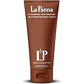 La Panna Coffee & Coconut Milk Body Cream for Women & Men | 72H Deep Moisture Cream with Hyaluronic Acid & Vitamin E | Hydrates, Nourishes & Softens | Fast Absorbing | Cruelty-Free & Vegan | 2.5 fl oz