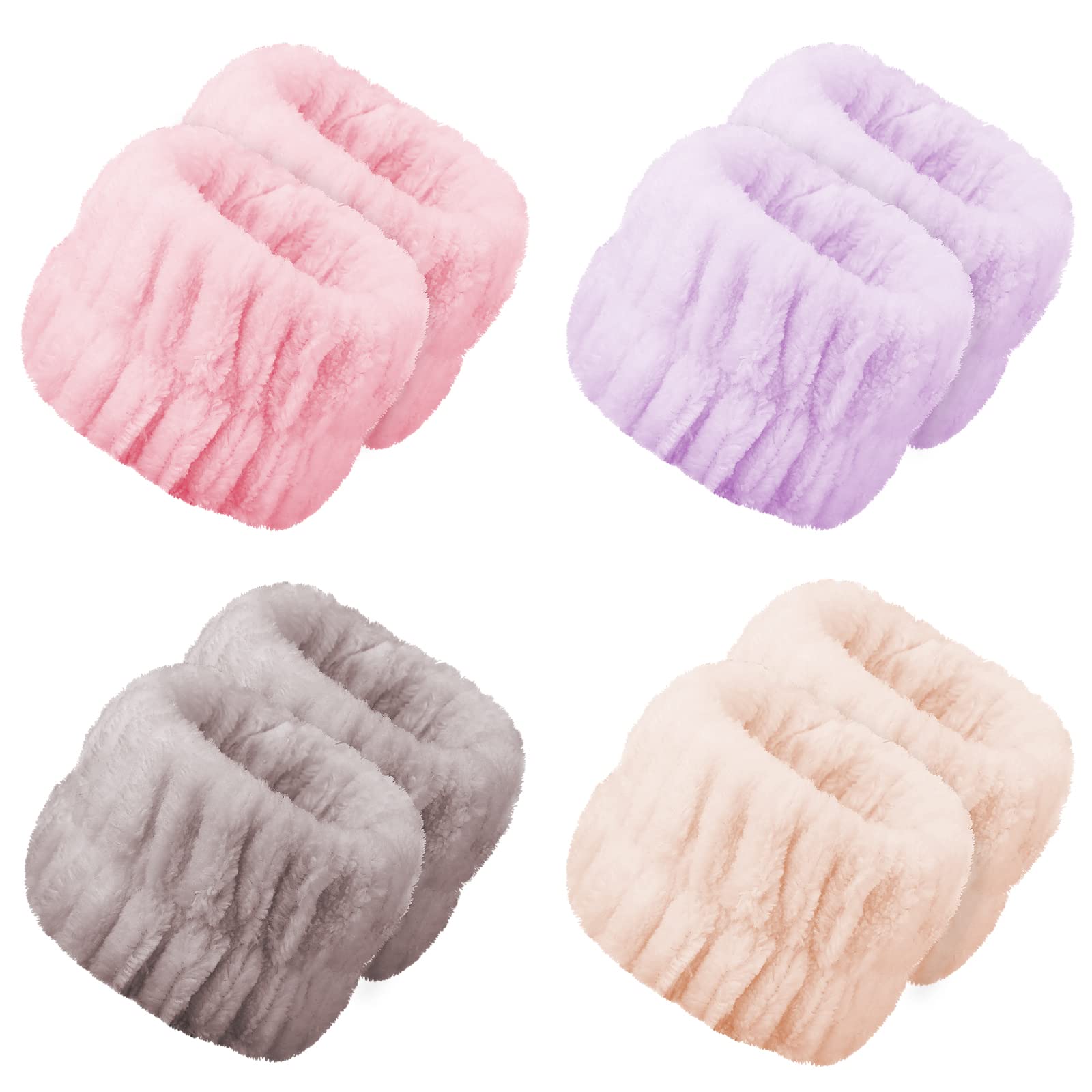 8Pcs Washband-Face Washing Wristband Spa Wrist Towel Washband, Fluffy and Elastic Absorbent Washband for Women Washing Faces Prevent Liquid from Spilling Down Your Arms