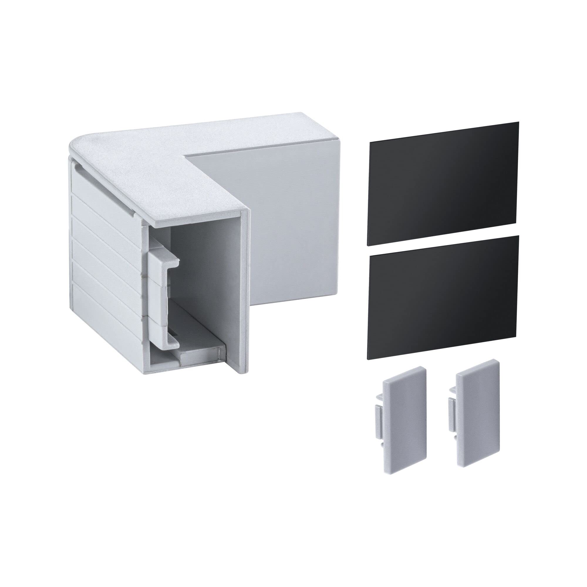 Paulmann 78409 LumiTiles Accessory Profile Top Cover Inner Corner 4 cm Telegrey Splash Protection Aluminium Lighting System, Teleggrey