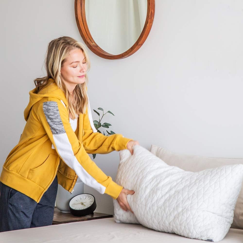 Coop Home Goods - Premium Adjustable Loft Pillow - Hypoallergenic Cross-Cut Memory Foam Fill - Lulltra Washable Cover from Bamboo Derived Rayon - CertiPUR-US/GREENGUARD Gold Certified - Queen: Home & Kitchen