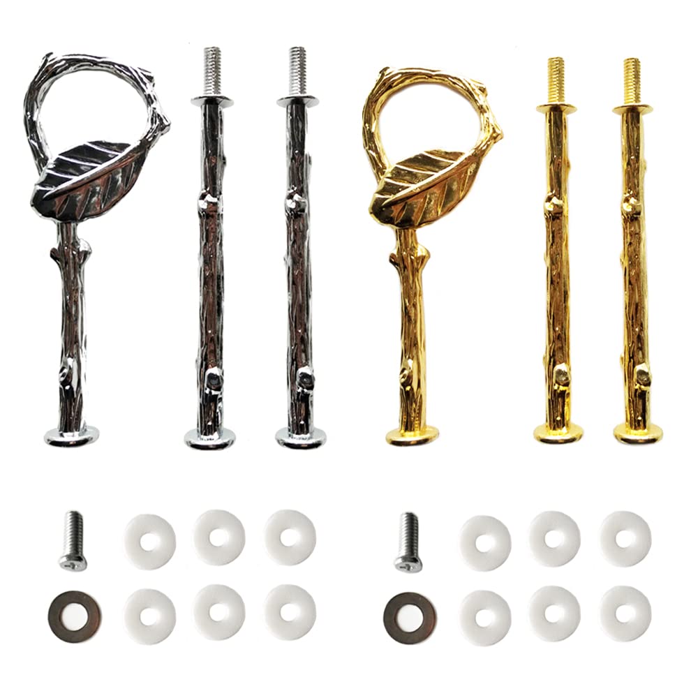 2 Set 3 Tier Dessert Stand Fittings Alloy Fruit Display Fittings Replaceable Cake Stand Rods Kits Accessories for Wedding Birthday Parties Tea Parties