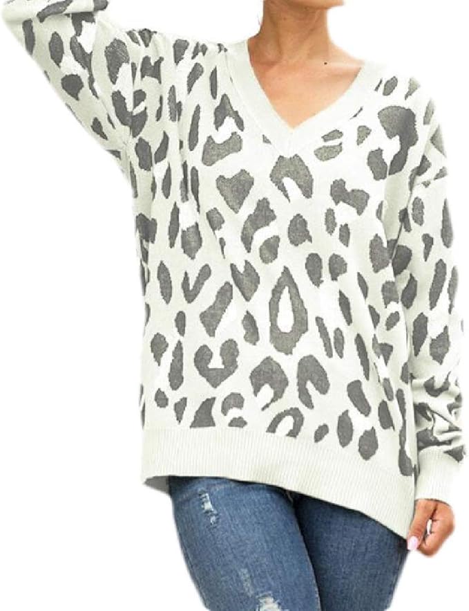 animal print long cardigan sweater