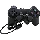 NEXiLUX PS2 Controller Compatible with Sony Playstation 2 & Ps1 / Psone, Black