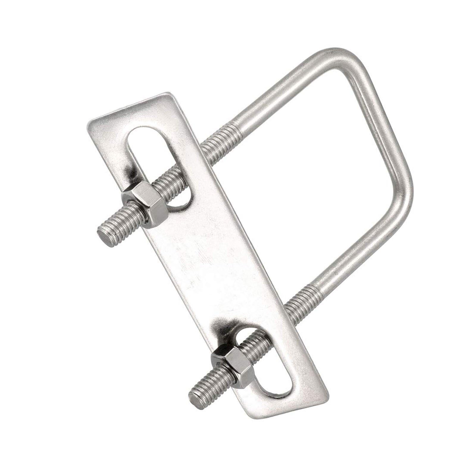TOP-VIGOR 2 sets M6 Square U-Bolts, 40mm Inner Width 80mm Length 304 Stainless Steel U-Bolts with Nut, Plate for Building Installations Mechanical Parts Connection Cehicles Ships — image 1