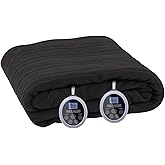 BLACK+DECKER Heated Blanket Electric Queen, Micro Plush Electric Blanket, Heating Blanket with 10 Heating Levels, 10H Timer, Auto Shutoff, Dual Zone Heating, Fast Heating (84x90 inches, Black)