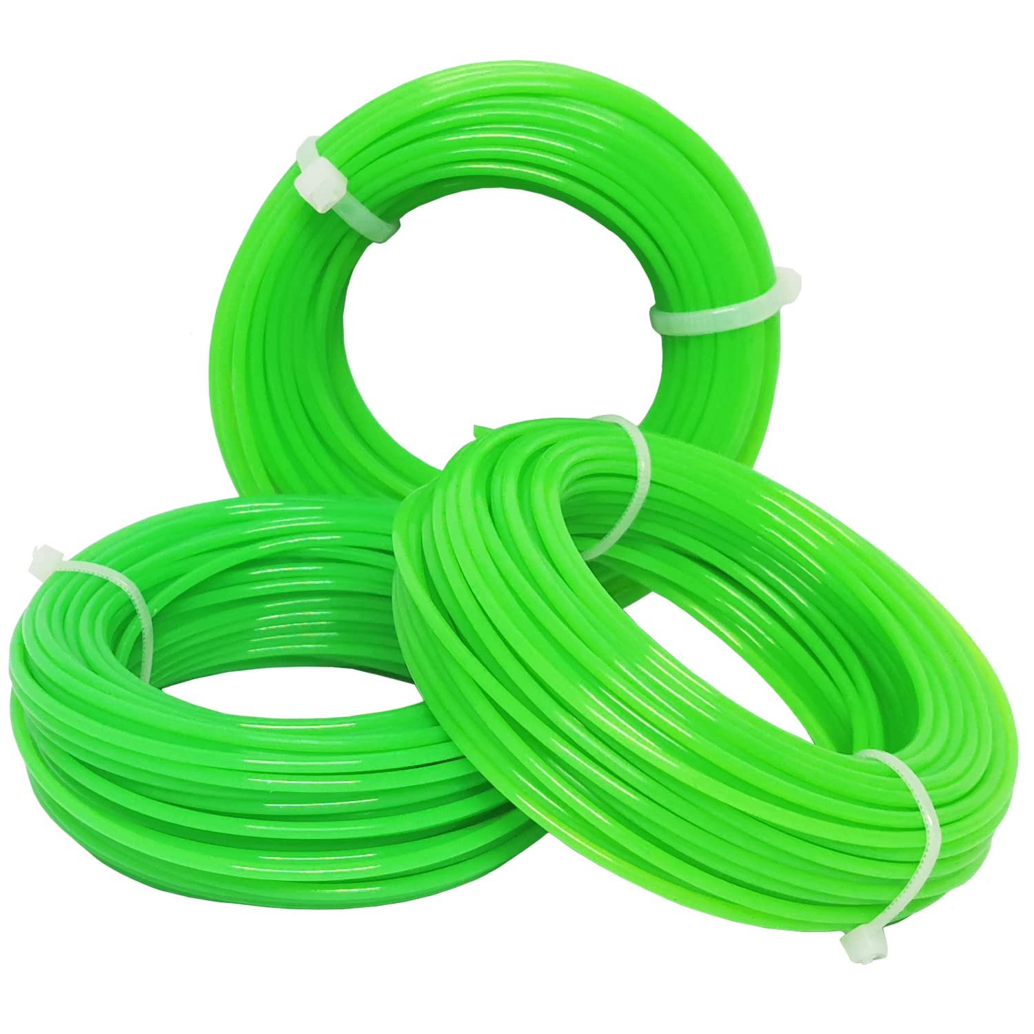 3 Rolls of Strimmer Line 2 mm PVC Plastic Grass Trimmer Line, 15 m (Set of 3)