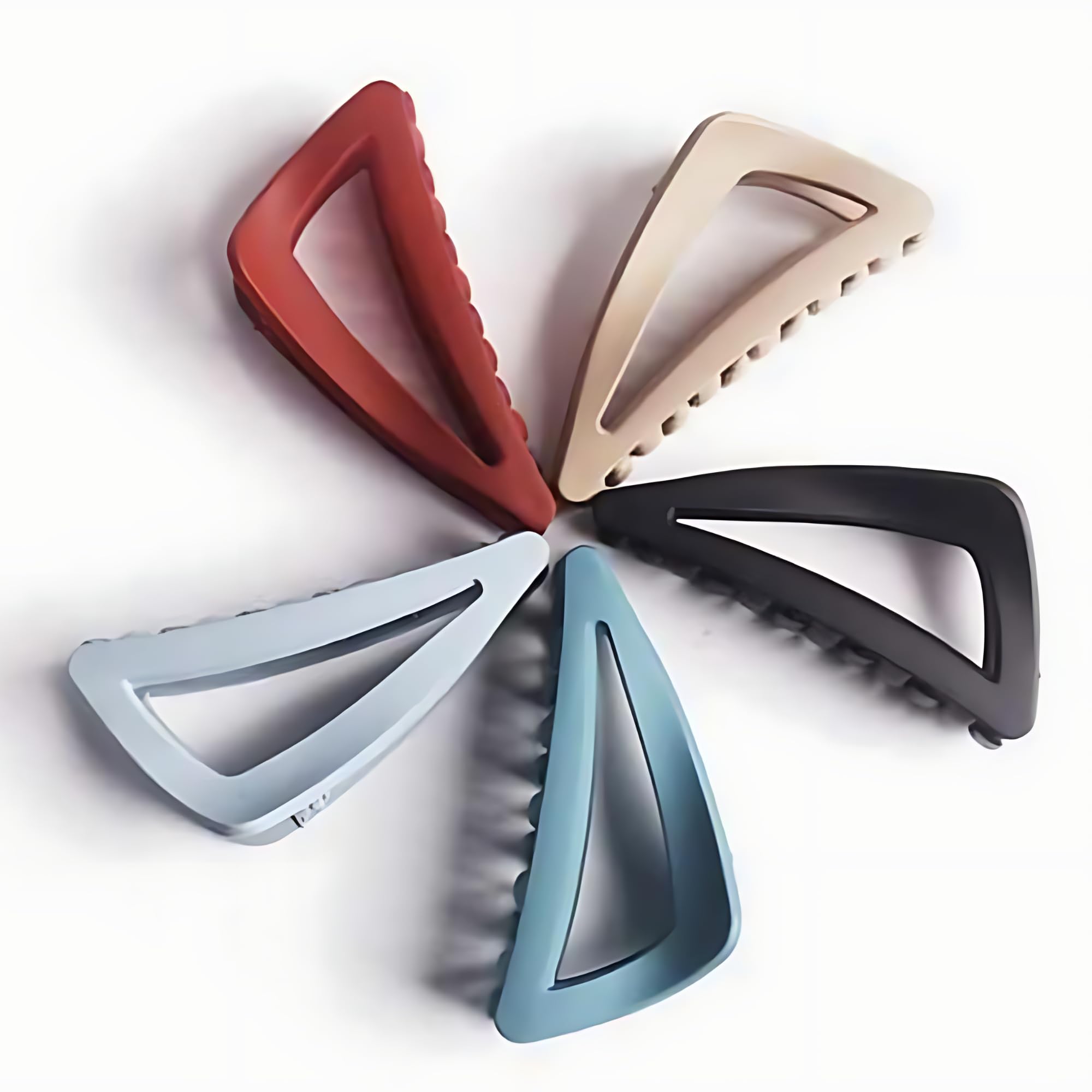 5-Pack Extra Large Triangle Hair Claw Clips | Strong Grip for Thick & Thin Hair | Elegant Pastel Matte Colours | Versatile Hair Accessories for Women | Ideal for Styling, Beauty Routines Everyday Wear
