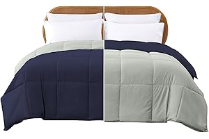 Modern Threads Down Alternative Reversible Comforter Navy/Silver King
