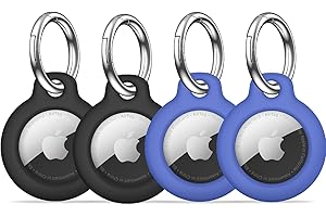 【4 Pack】 MOLOSLEEVE Airtag Holder Air Tag Case with Keychain, Anti-Scratch Airtags Key Chain for Apple Air Tags, Airtag Accessories for GPS Item Finder Tracker, Multicolor
