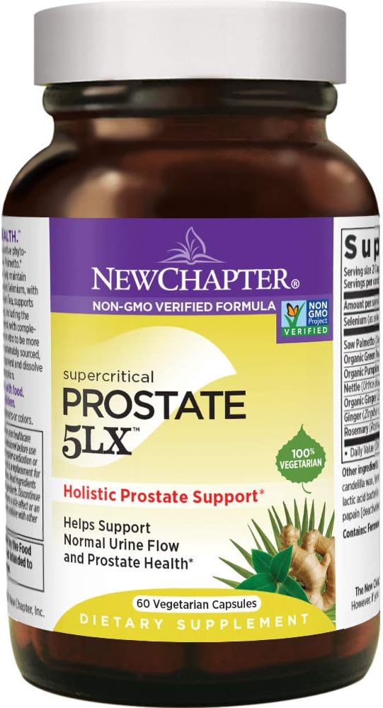 New Chapter Prostate Supplement - Prostate 5LX with Saw Palmetto + Selenium for Prostate Health - 60 ct Vegetarian Capsule: Health & Personal Care