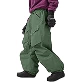 GSOU SNOW Men Snow Pants Baggy Snowboard Pants Women Ski Pants Sport Insulated Loose Waterproof Windproof Winter Hiking Warm