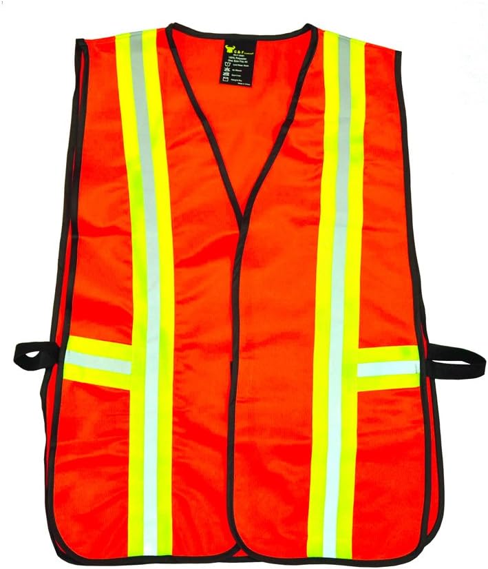 G & F 41113 Industrial Safety Vest with Reflective Stripes, Neon Orange - Safety Vest For Women - 
