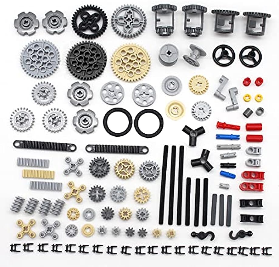 Tirff Technic Spare Parts Building Kit, 116pcs Technic Gear Chain Link Connectors Bricks Sets, Technic Spare Parts Set Compatible with Lego Technic Parts