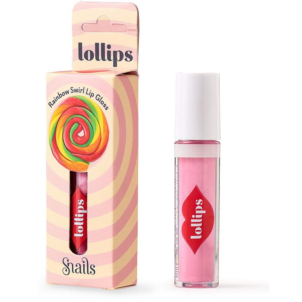 Lollips Rainbow Swirl Lip Gloss for Girls from 3 Years Old - Different Flavors Available for Young Makeup Lovers - Safe for Kids, Non-Toxic