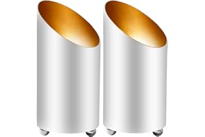 INOVA LIGHTING Up Lights 2 Pack 3000K GU10 Bulb, Indoor Floor Can Light Uplighting Indoor Spotlight Accent Lighting Spot Lights for Plant, Picture, 5.1 FT Plug Cord Foot Switch White