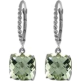 Galaxy Gold GG 14k Solid Gold Leverback Earrings Natural Green Amethysts