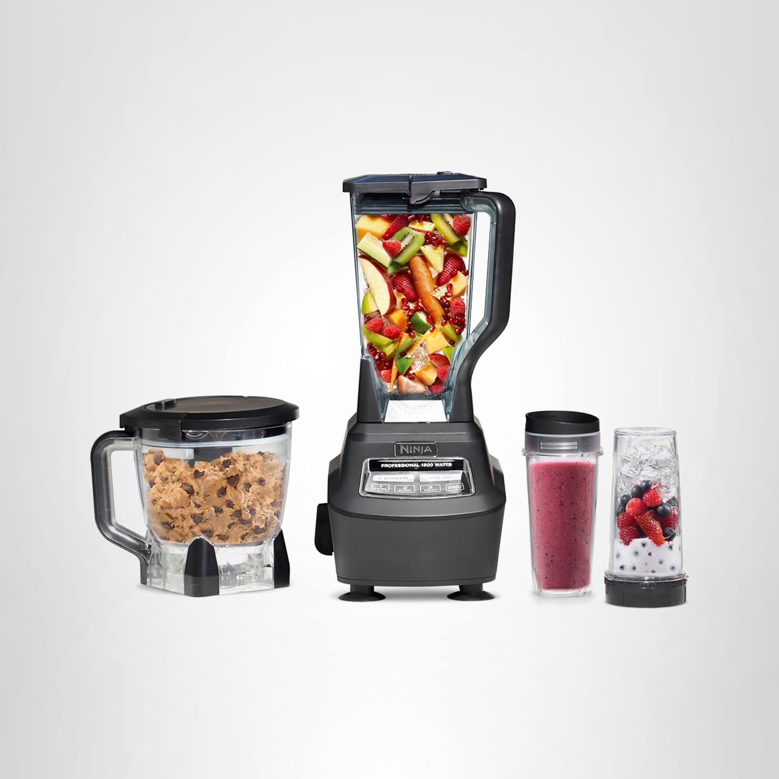 Ninja Mega Kitchen System, 1500W, 72 oz. Full-Size Blender & 8-Cup Food Processor with (2) 16 oz. To-Go Cups, Total Crushing Technology - Smoothies, Ice Crushing, Purees, Dough & More, Black, BL770