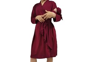 QTECLOR Mommy Robe for Maternity with Matching Swaddle Blanket Girls Boys, Delivery Labor Robe for Hospital Women Dress