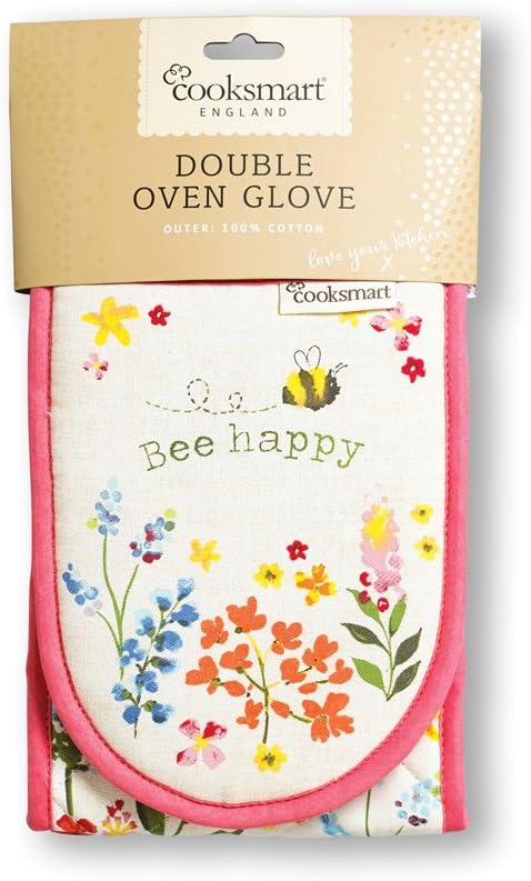 Cooksmart Double Oven Gloves Heat Resistant British Designed Oven Mitts 35cm