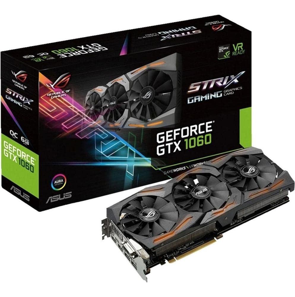 ASUS GeForce GTX 1060 6GB ROG Strix OC Edition VR Ready HDMI DP  Graphic Card (STRIX-GTX1060-O6G-GAMING