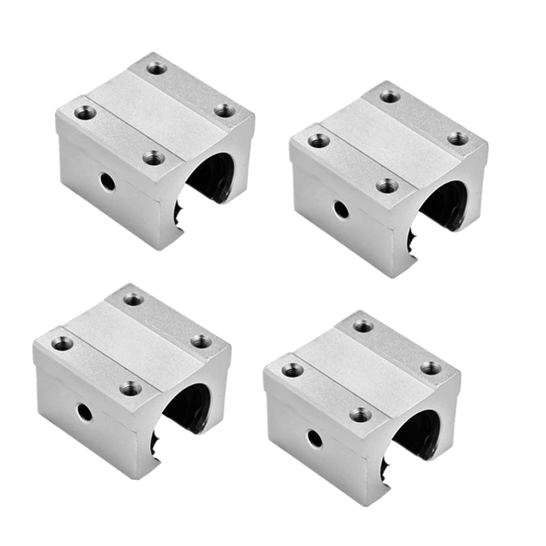CNCMANS 4Pcs SBR16UU Linear Rail Bearing Slide Block 16mm Aluminum Open Block, CNC Parts for SBR16 16mm Linear Guide Rail