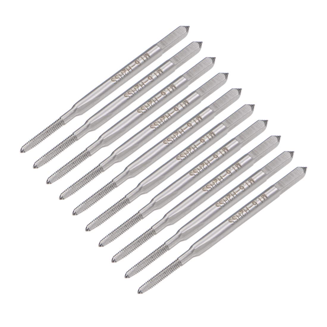 sourcing map Metric Machine Tap M1.6 Thread 0.35 Pitch High Speed Steel Screw Taps Micro Threading Tapping Tool 10pcs