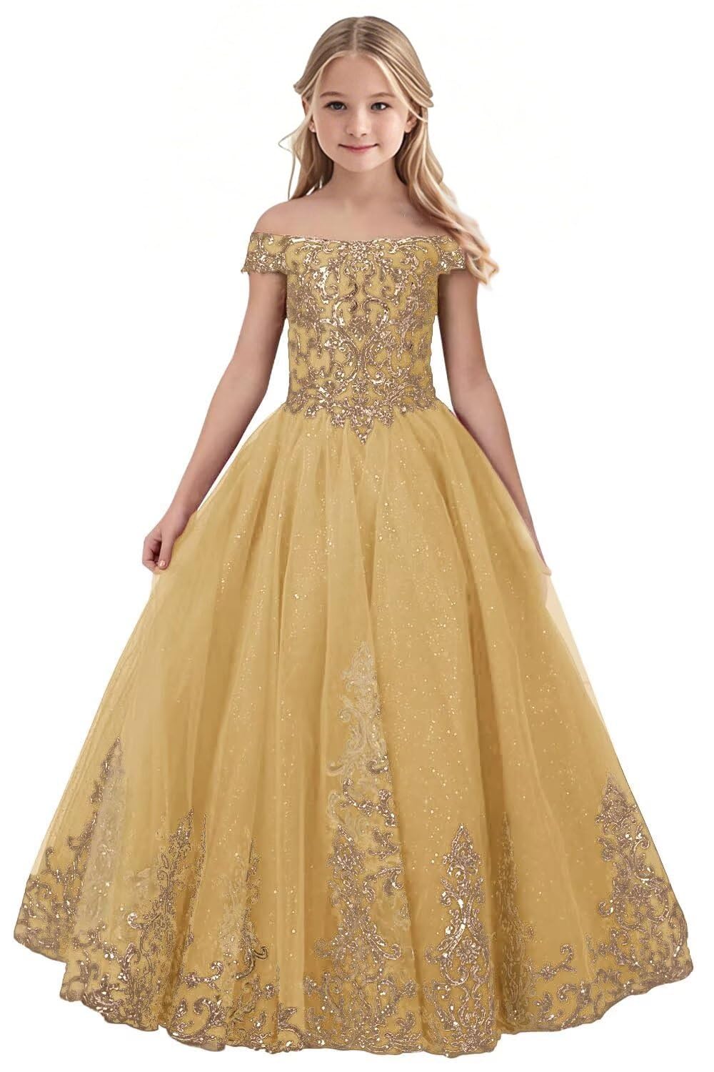 Tulle Flower Girl Dress for Wedding Sparkly