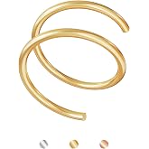 Double Hoop Nose Ring for Single Piercing,14K Gold Filled/Sterling Silver/Rose Gold Nose Ring for Women,20g / 22g Spiral Twist Nose Ring,6mm/7mm/8mm