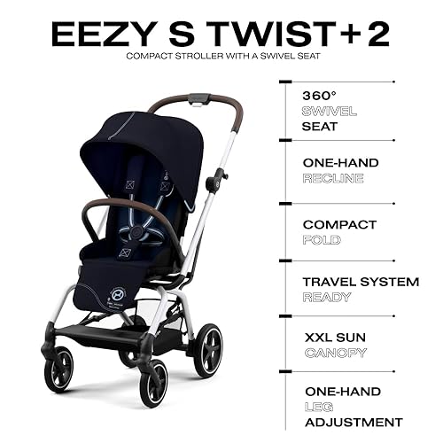 Cybex Eezy S Twist +2 V2 Baby Stroller with 360° Rotating Seat for