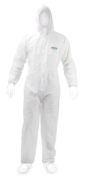 enviro dress SMS Einwegschutzanzug Kategorie III, Typ 5 + 6 - Einweganzug mit Gummizügen für einen Guten Sitz
