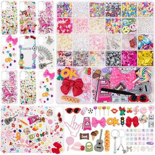 RQAYE 2450/4995pcs Junk case Charms Kit, Phone Case with Big Kit，Letter Beads,Beads Bow Flatback Pearls,Star,Love, Candy Charms for Personalization