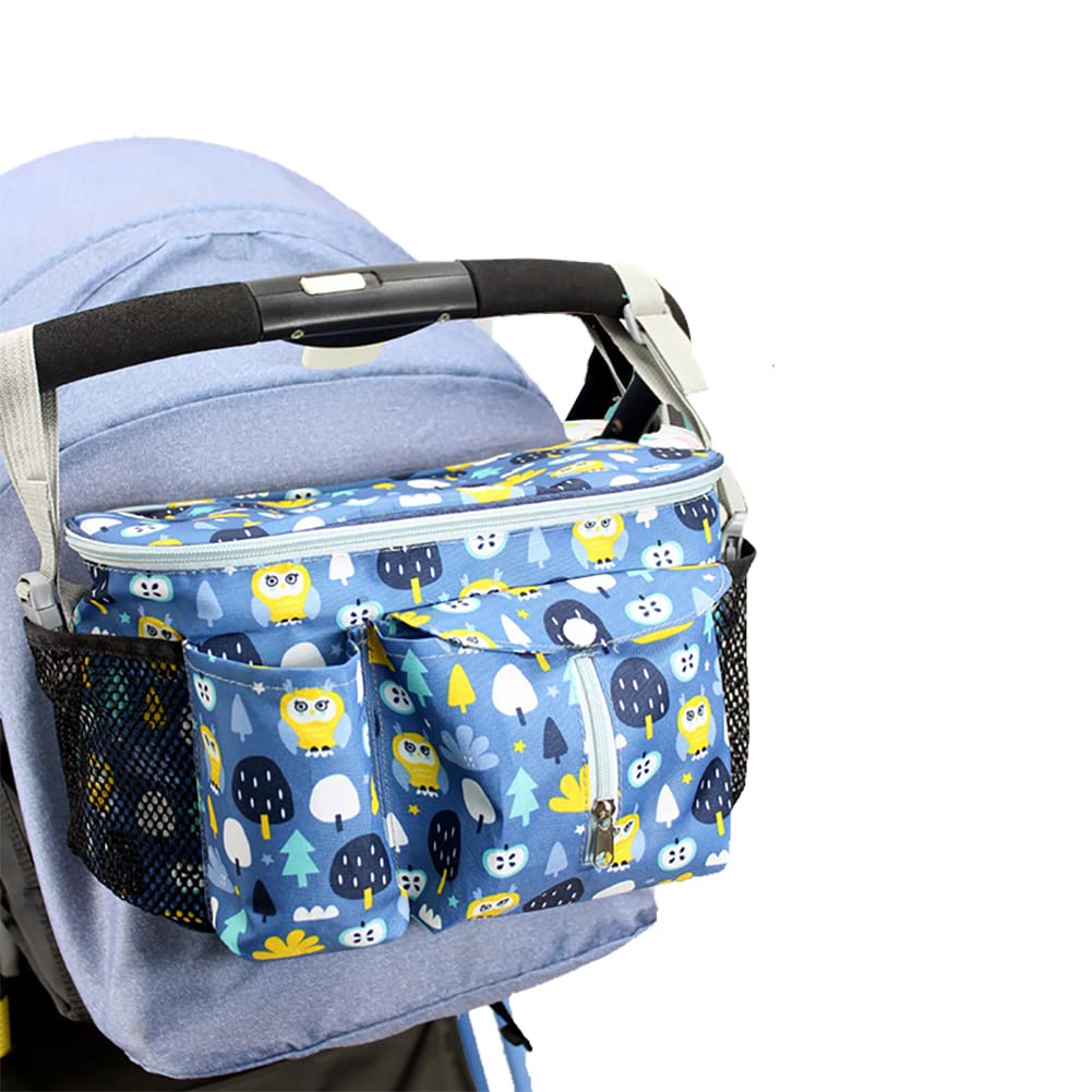Universal Pram Organiser, Multi-function Changing Organizer Waterproof Baby Stroller Bag Organizer with Cup Holder, Must-have Pram and Stroller Accessory