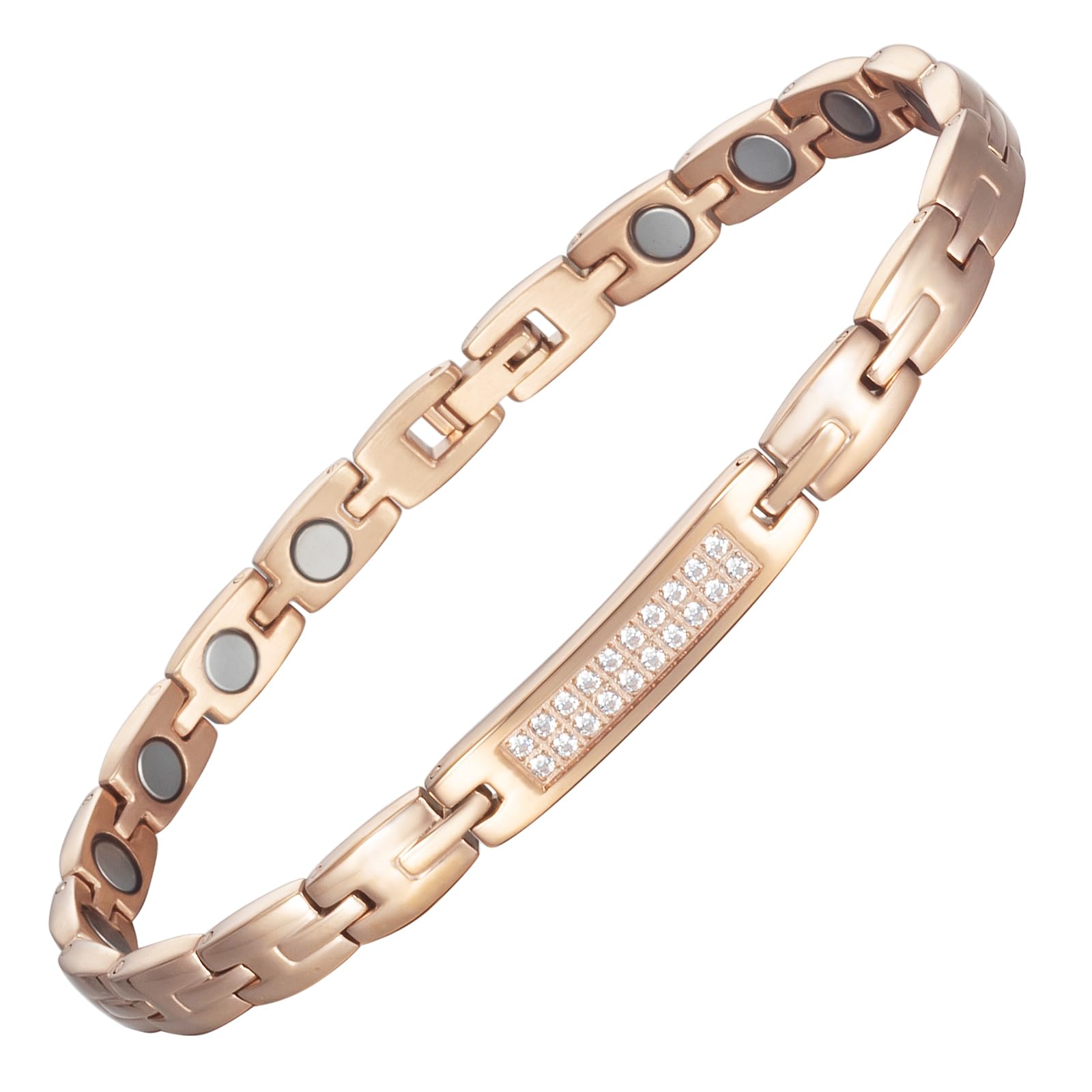 EnerCoppeX Stainless Steel Anklet, Magnetic Ladies Anklet, Easy to Install, No Length Worry. Gift Bag Included