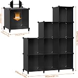 HOMIDEC 9 Cube Storage Bookcase Modular Shelves White Translucent Panels view 4
