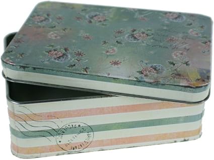 CAL FUSTER - Caja pequeña metálica con decoración: Amazon.es ...