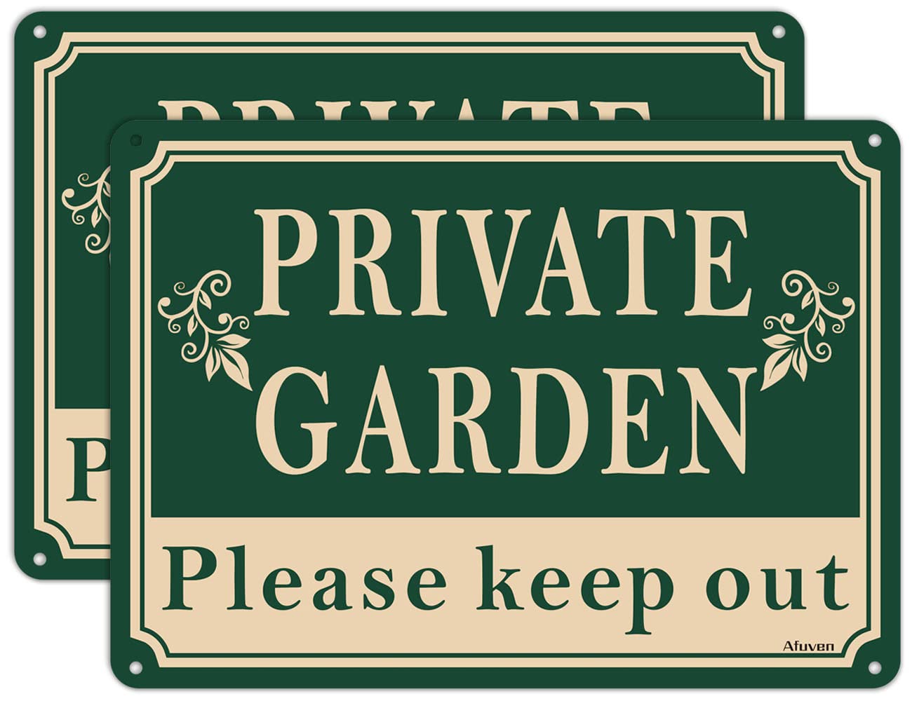 2 Pack Private Garden Please Keep Out Safety Signs Metal Reflective 25 x 18 cm Private Signs No Trespassing Signs Outdoor Gate Rust Free Aluminum UV Printed Easy Mounting Use Waterproof Durable