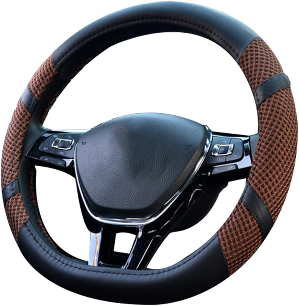 HONCENMAX Plüsch Lenkradabdeckung Leopard - Weicher Lenkradschutz Universal 38cm