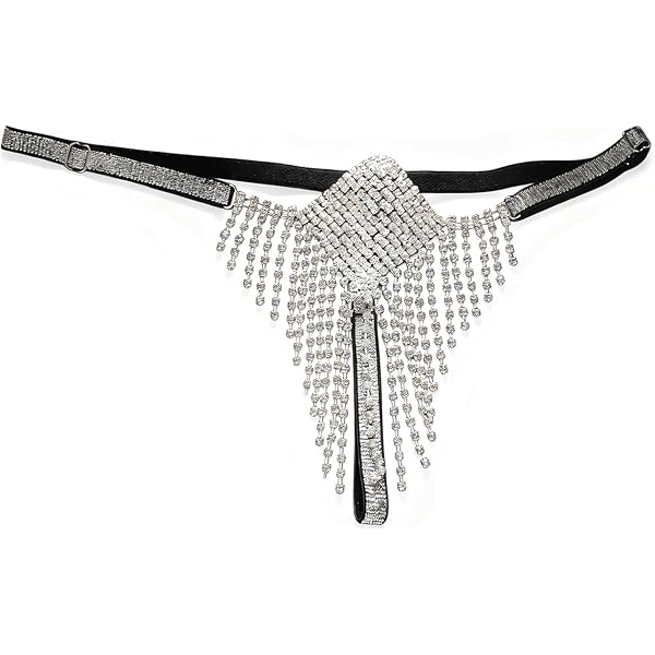 Sexy Bikini Shiny Crystal Women Thong Panties Body Chain Rhinestone Thong Set Belly Chain